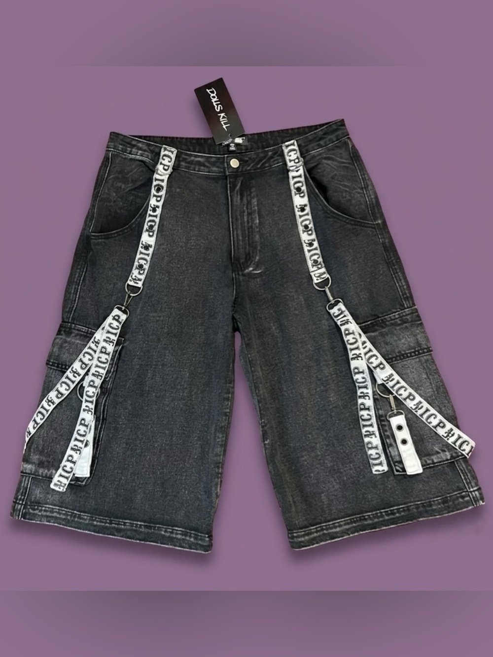 Insane Clown Posse x Dolls Kill -ICP Riddle Box Cargo Shorts